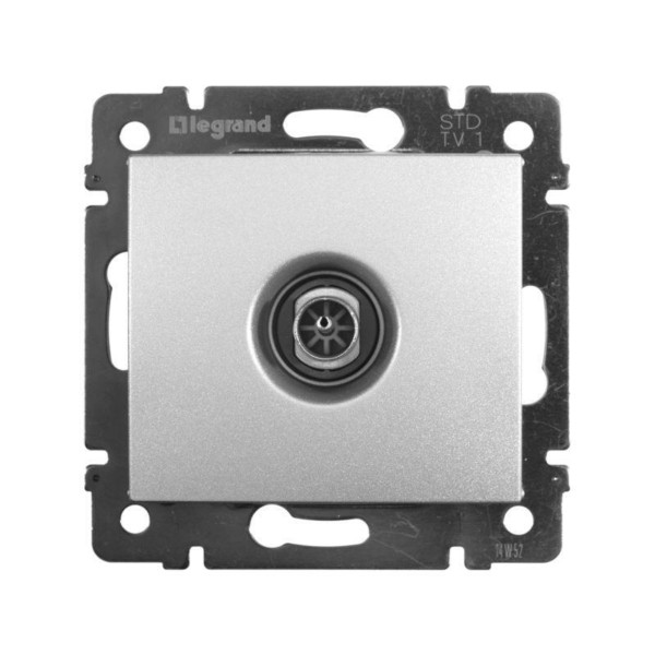 Розетка телевизионная ТВ СП Valena 1.5дБ 2400МГц звезда механизм алюм. Leg 7709