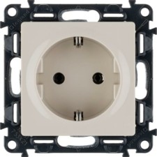 Розетка 1-м СП Valena Life 16А IP2X 250В 2P+E безвинт. клеммы с лиц.пан. механизм сл.кость Leg 753521