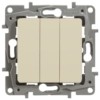 Выключатель 3кл. СП Etika Plus 10А IP20 250В 10AX винт.заж. механизм сл.кость Leg 672313