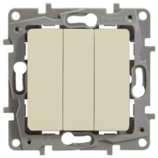 Выключатель 3кл. СП Etika Plus 10А IP20 250В 10AX винт.заж. механизм сл.кость Leg 672313