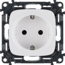 Розетка 1-м СП Valena Allure 16А IP20 250В 2P+E винт. клеммы с лиц.пан. механизм бел. Leg 753724