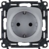 Розетка 1-м СП Valena Allure 16А IP20 250В 2P+E винт. клеммы с лиц.пан. механизм алюм. Leg 753924