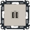 Розетка USB 2-м Valena Life 240В/5В 1500мА с лицев. панелью механизм сл. кость Leg 753512