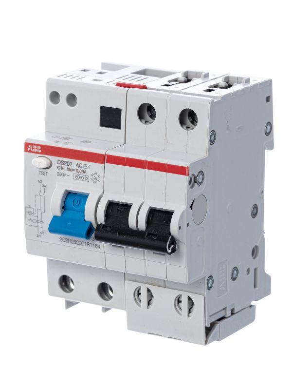 Выключатель АВДТ 2п C 16А 30мА тип AC 6кА DS202 4мод. ABB 2CSR252001R1164