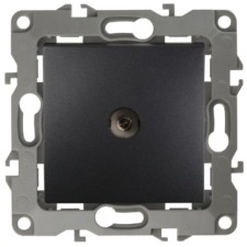 Розетка телевизионная одиночная ТВ 1мод. 12 12-3101-05 IP20 антрацит Эра Б0014709