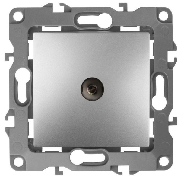 Розетка телевизионная одиночная ТВ 1мод. Эра -3101-03 IP20 алюм. Эра Б0014707