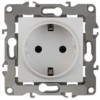 Розетка 1-м СП Эра -2102-01 16А IP20 16AX 250В 2P+E Schuko защ. шторки механизм бел. Эра Б0014687