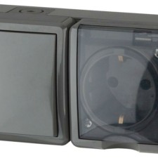 Блок ОП розетка+выключатель 11-7401-03 16АХ(10AX)-250В IP54 Эксперт сер.  Б0020734