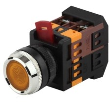 Кнопка ABLFS-22 желт. d22мм неон/240В 1з+1р BBT30-ABLFS-K05E ЭРА Б0045655
