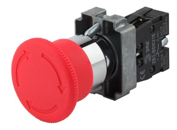 Кнопка LAY5-BS542 “Грибок” аварийная поворотн. с фиксацией BBG90-BS-K04E ЭРА Б0045646