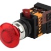 Кнопка AELA-22 “Грибок” d22мм 1з+1р неон/240В BBG20-AELA-K04E красн. ЭРА Б0045630