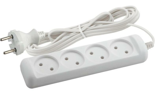 Удлинитель сетевой 4х5м б/з 6А IP20 UX-4-5m ШВВП 2х0.75 Эра Б0023151