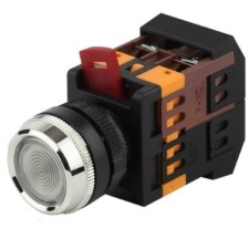 Кнопка ABLFS-22 бел. d22мм неон/240В 1з+1р BBT30-ABLFS-K01E ЭРА Б0045653