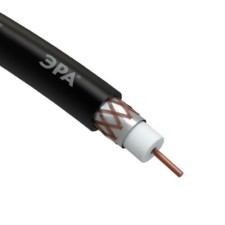 Кабель коаксиальный RG-6U 75Ом Cu/оплетка Cu 64проц. PE черн. (уп.305м) Эра Б0044605