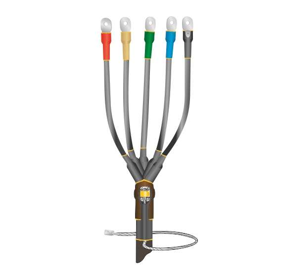 Муфта кабельная концевая универс. 1кВ 1ПКВНТпбН-5х35-50 с болтовыми наконечниками Нева-Транс Комплект 22020150