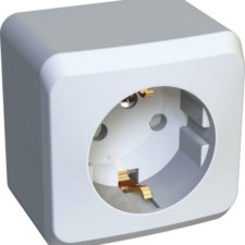 Розетка 1-м ОП Этюд 16А IP20 250В с заземл. защ. шторки бел. SE PA16-004B