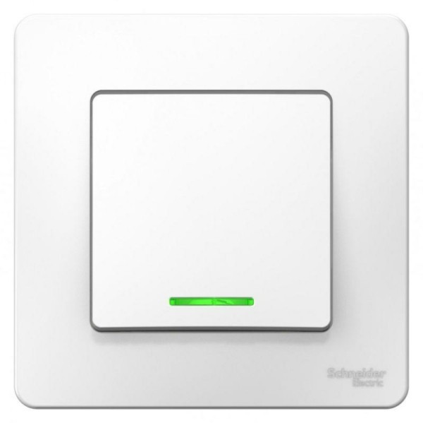 Выключатель 1-кл. СП Blanca 10А IP20 (сх. 1) 250В с подсветкой бел. SE BLNVS010111