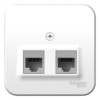 Розетка компьютерная 2-м ОП Blanca RJ45 кат.5E с изолир. пластиной бел. SE BLNIA045451