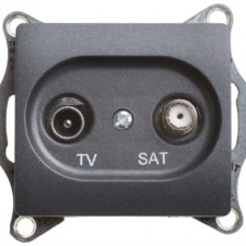 Розетка телевизионная оконечная TV/SAT Glossa 1дБ механизм антрацит SE GSL000797