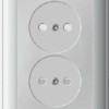 Розетка 2-м СП W59 16А IP20 без заземл. защ. шторки бел. SE RS16-254-18