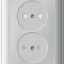 Розетка 2-м СП W59 16А IP20 без заземл. защ. шторки бел. SE RS16-254-18