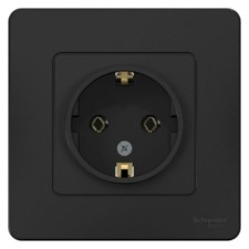 Розетка 1-м СП Blanca 16А IP20 250В с заземл. без защ. шторок антрацит SE BLNRS001016