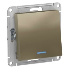 Переключатель проходной 1-кл. СП AtlasDesign 10А IP20 (сх. 6а) 10AX механизм с подсветкой шампань SE ATN000563