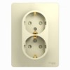Розетка 2-м СП Glossa 16А IP20 с заземл. защ. шторки в сборе беж. SE GSL000226
