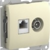 Розетка компьютерная + телевизионная 2-м Glossa RJ45 кат.5E + TV механизм беж. SE GSL000289