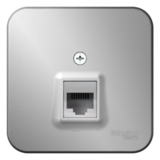 Розетка компьютерная 1-м ОП Blanca RJ45 кат.5E с изолир. пластиной алюм. SE BLNIA045003