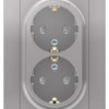 Розетка 2-м СП AtlasDesign 16А IP20 с заземл. защ. шторки в сборе алюм. SE ATN000326