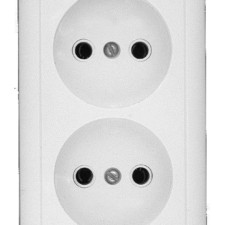 Розетка 2-м ОП Хит 16А IP20 250В без заземл. без защ. шторок бел. SE RA16-237-B