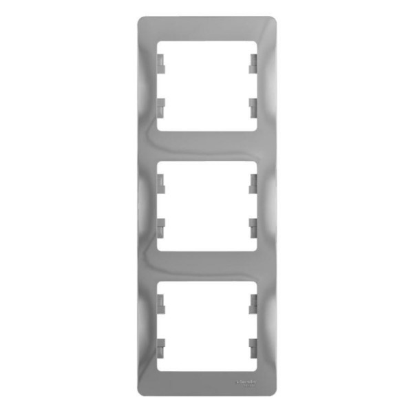 Рамка 3-м Glossa вертикал. алюм. SE GSL000307