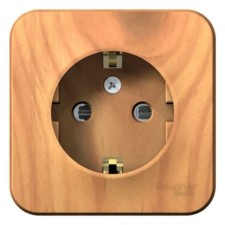 Розетка 1-м ОП Blanca 16А IP20 250В с заземл. защ. шторки с изолир. пластиной ясень SE BLNRA011115