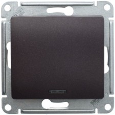 Переключатель проходной 1-кл. СП Glossa 10А IP20 (сх. 6а) 10AX механизм с подсветкой шоколад. SE GSL000863