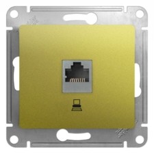 Розетка ПК 1-м Glossa RJ45 кат.5E механизм фисташк. SE GSL001081K