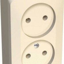 Розетка 2-м ОП Этюд 16А IP20 250В без заземл. без защ. шторок крем. SE PA16-005K