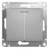 Выключатель 2-кл. СП Glossa 10А IP20 (сх. 5а) 10AX с подсветкой механизм алюм. SE GSL000353