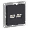 Розетка компьютерная 2-м AtlasDesign RJ45 кат.5E механизм карбон SE ATN001085