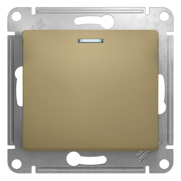 Переключатель проходной 1-кл. СП Glossa 10А IP20 (сх. 6а) 10AX механизм с подсветкой титан SE GSL000463