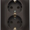 Розетка 2-м Glossa 16А с заземл. в сборе шоколад SE GSL000824