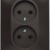 Розетка 2-м СП Glossa 16А IP20 250В без заземл. шоколад SE GSL000820