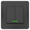 Выключатель 2-кл. СП Blanca 10А IP20 (сх. 5) 250В с подсветкой антрацит SE BLNVS010516