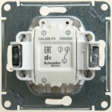 Переключатель проходной 1-кл. СП Glossa 10А IP20 (сх. 6а) 10AX механизм с подсветкой перламутр. SE GSL000663