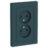 Розетка 2-м СП AtlasDesign 16А IP20 без заземл. в сборе изумруд SE ATN000820