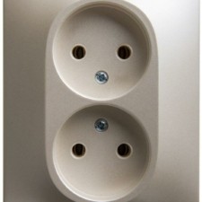 Розетка 2-м СП Glossa 16А IP20 250В без заземл. в сборе перламутр. SE GSL000620