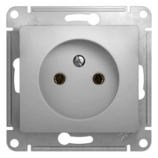 Розетка 1-м СП Glossa 16А IP20 без заземл. механизм алюм. SE GSL000341