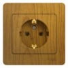 Розетка 1-м СП Glossa 16А IP20 с заземл. в сборе дерево дуб SE GSL000542