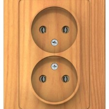 Розетка 2-м СП Blanca 16А IP20 250В без заземл. без защ. шторок ясень SE BLNRS000025