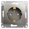 Розетка 1-м СП Glossa 16А IP20 250В с заземл. защ. шторки механизм платина SE GSL001245
